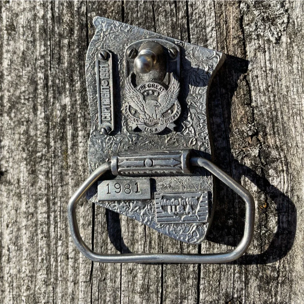 The Great American Buckle Co Small Unisex American Flag Buckle Fits 1.5” Belt